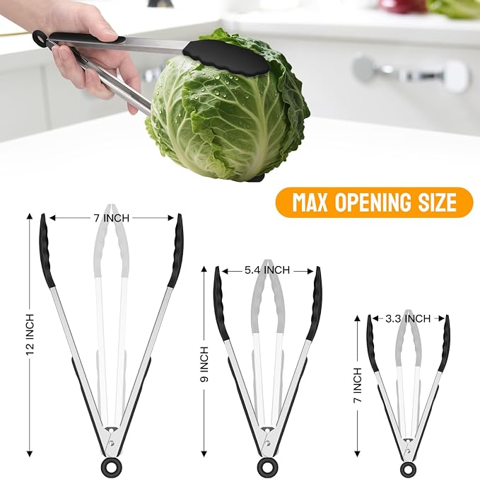 HOTEC Premium Stainless Steel Locking Kitchen Tongs - Image 8