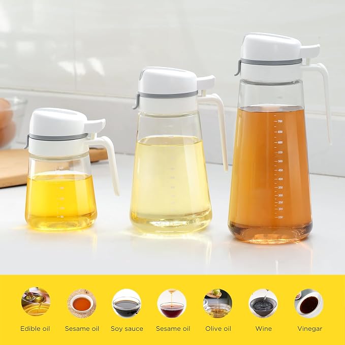 Auto Flip Glass Olive Oil Dispenser Bottle - Image 5