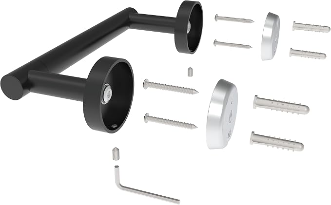 RARXTR Matte Black Toilet Paper Holder SUS304 Stainless Steel Double Post - Image 5