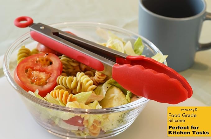 HINMAY Silicone Cooking Tongs 9-Inch Serving Tongs - Image 7