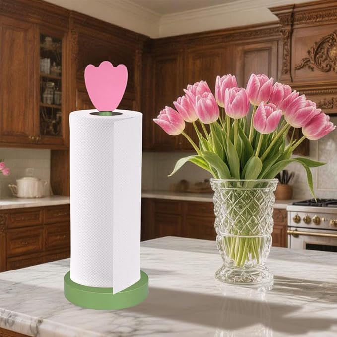 Modern Wooden Paper Towel Holder Stand - Image 2