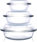 Set of 6 Round Glass Casserole Dishes, Nesting Glass Baking Dish Set by HUSANMP