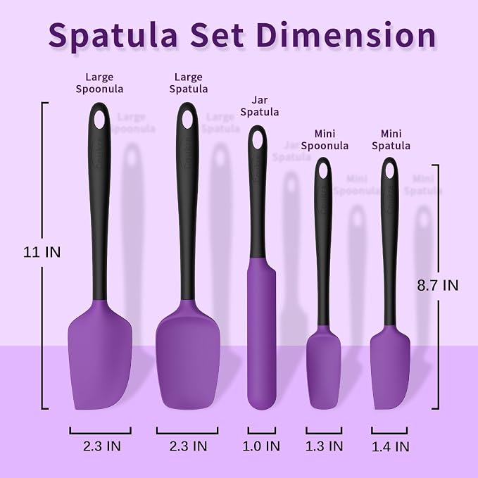 Coukre Silicone Spatula Set of 5, High Temperature Resistant, Food Grade - Image 2