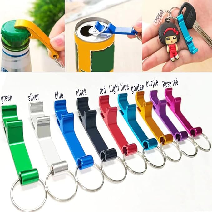 200Pcs Colored Aluminum Bottle Opener Keychain, Soda Beverage Beer Bottle - Image 4