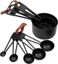 9PCS Black Stainless Steel Measuring Cups and Spoons Set, Heavy Duty Measuring by LYFJXX