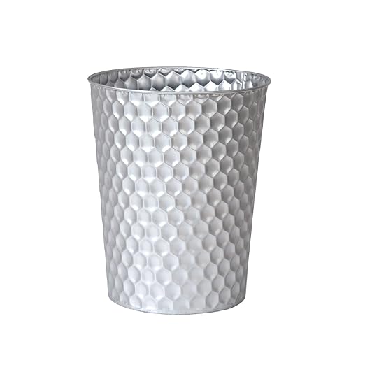 Venalys Small Metal Trash Can Wastebasket, Decorative Honeycomb Garbage Can by Venalys