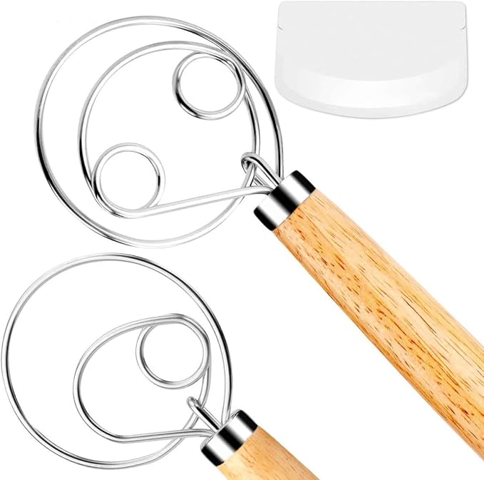 Danish Dough Whisk Bread Mixer，2 Pack Premium Stainless Steel Dutch Whisk - Image 8