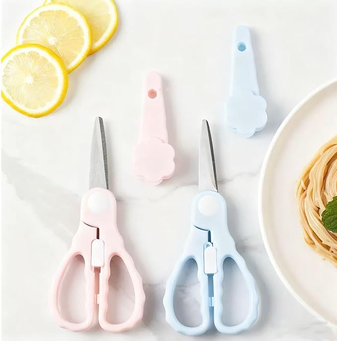 Baby Food Scissors with Travel Case, Portable Stainless Steel Shears with - Image 7