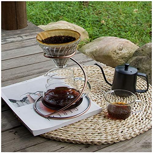 Reusable Metal Pour Over Coffee Dripper Stand Circinate Shaped,Bronze