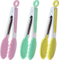 HINMAY Small Tongs with Silicone Tips 7-Inch Serving Tongs by HINMAY