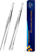 JETKONG 2 Pcs 10-Inch Cooking Tweezers Stainless Steel, Straight Food Tweezers by JETKONG