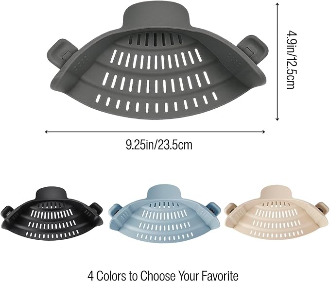 Silicone Pot Strainer, Emptycolor Adjustable Clip On Strainer - Image 2