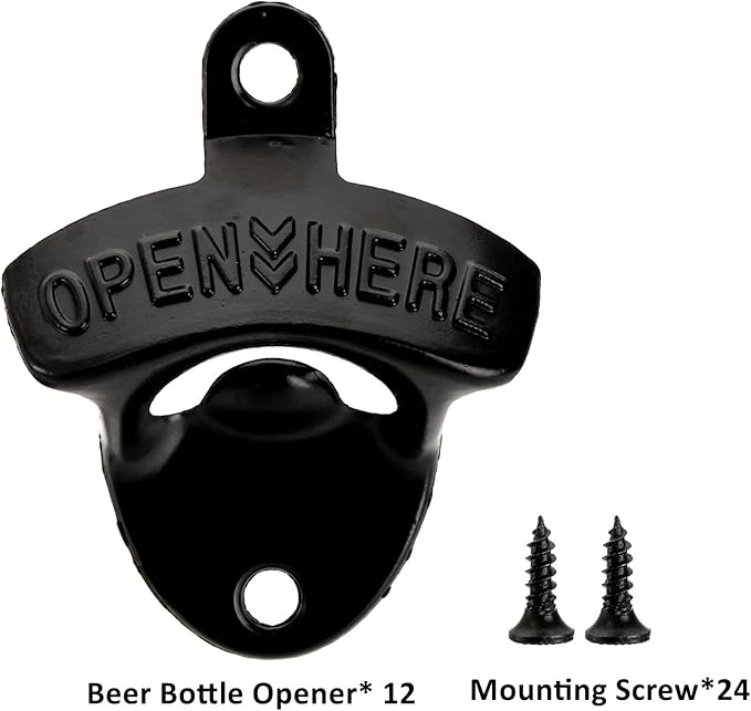 ZOOFOX 12-Piece Wall Mounted Vintage Metal Bottle Opener - Image 3