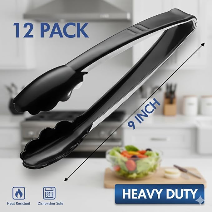 Plastic Tongs for Serving 9 Inch - Image 2
