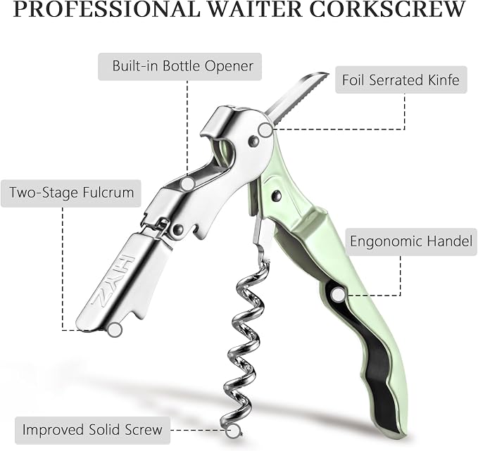 HYZ 2-Pack Wine Opener Waiter Corkscrew, Professional Wine Key - Image 2