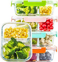 UMEIED Glass Meal Prep Containers 2 Compartment with Lids