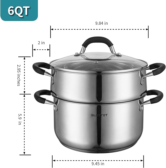 SLOTTET 6 Quart Stainless Steel Stock Pot - Image 6