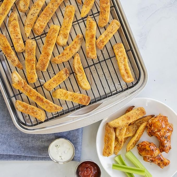 Nordic Ware Oven Crisp Baking Tray 2pc Set Includes Pan and Rack; Natural - Image 5