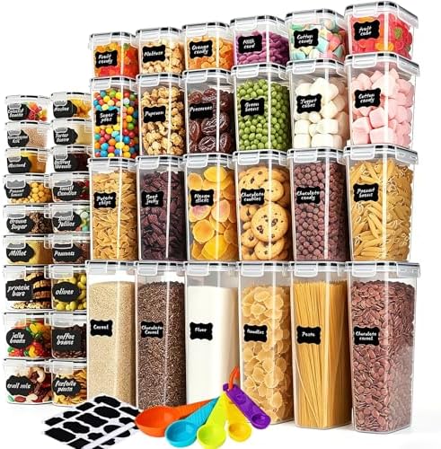 42pcs Airtight Clear Stackable Food Storage Containers
