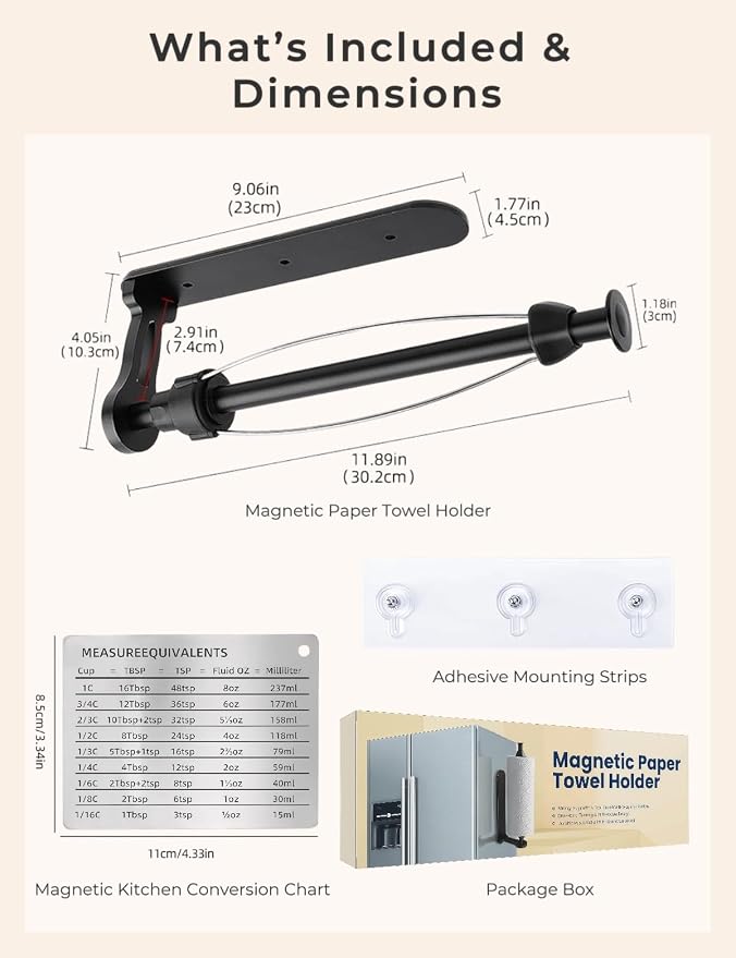 Magnetic Paper Towel Holder, One-Handed Tear Paper Towel Holder - Image 8