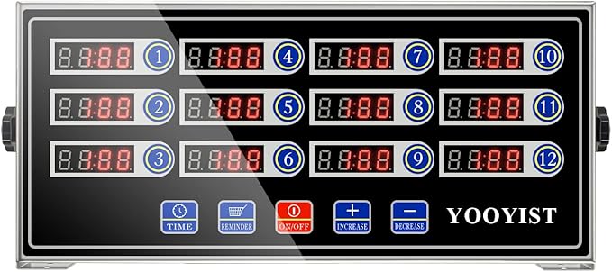 Precision Kitchen Timers for Cooking – 12 Channel Commercial Kitchen Timer by YOOYIST