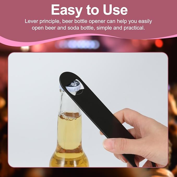 WEGAZ-15 Pack 7inch Black Stainless Steel Flat Beer Bottle Opener, Stainless - Image 4
