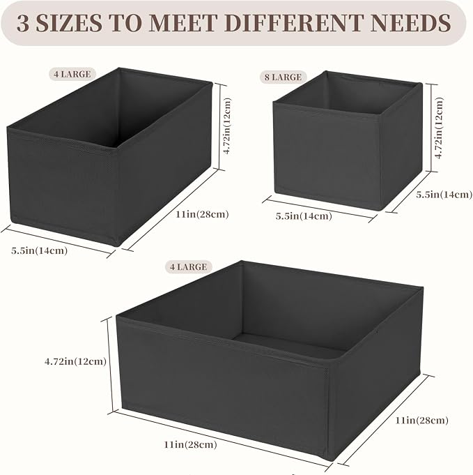 Drawer Organizer Clothes, 16 Pack Dresser Organizer Bins, Foldable Closet - Image 2