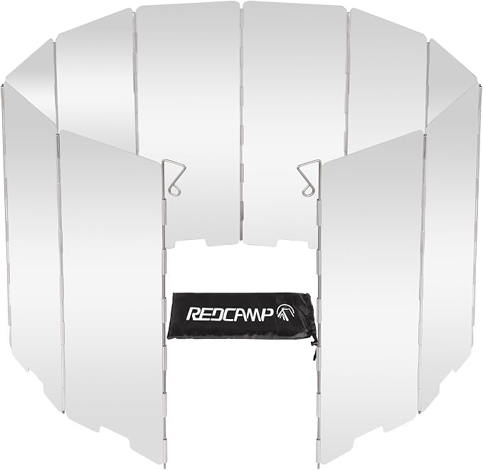REDCAMP Folding Outdoor Stove Windscreen, Lightweight Butane Burner Windshield by REDCAMP