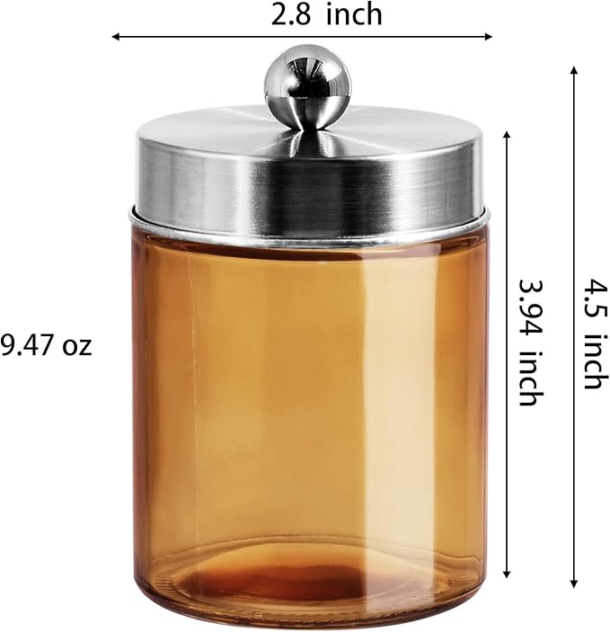 3 Pack Apothecary Jar Canisters Bathroom Vanity Organizer - Image 7