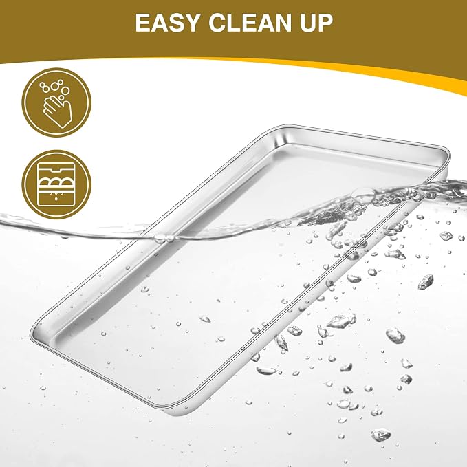 Wildone Baking Sheet with Rack Set, Stainless Steel Baking Pan Cookie Sheet - Image 7