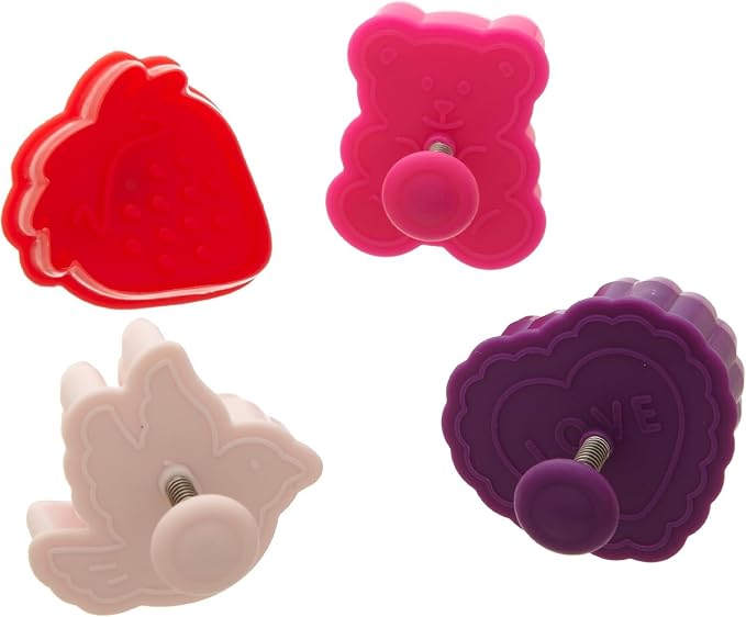 Ateco Valentine Themed Plunger Cutters, Spring-loaded Handle, Food Safe Plastic - Image 2