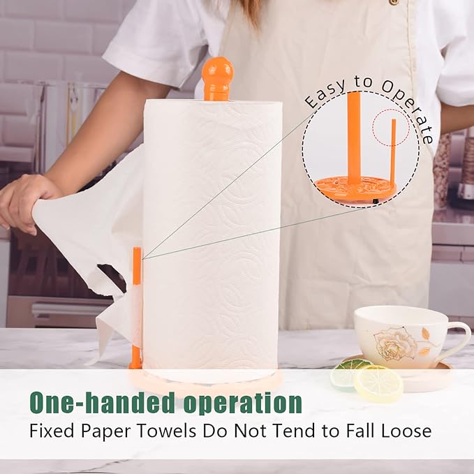 Orange Cast Iron Paper Towel Holder - Image 3