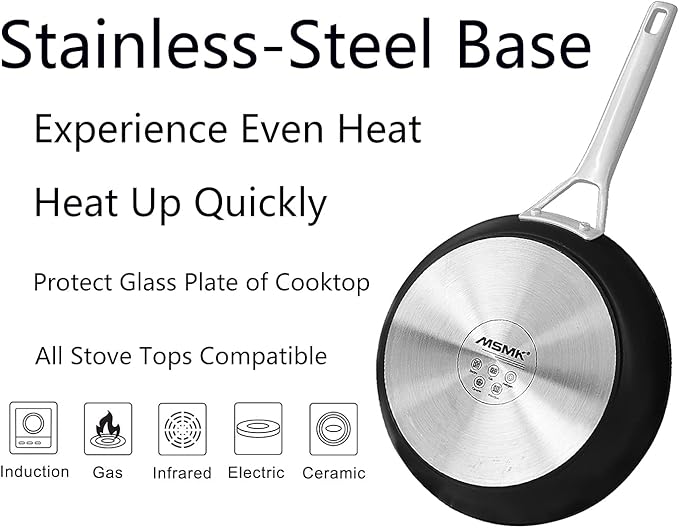 MsMk Small Frying pan, 8-inch Nonstick Durable Egg Omelet Skillet - Image 5