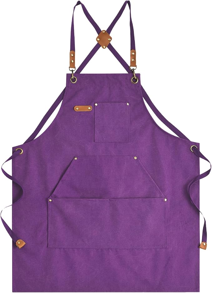 Aoomzoon Canvas Aprons for Men Chef Apron, Work Apron - 16oz Heavy Duty Cross by Aoomzoon