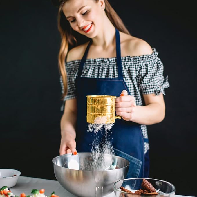 Gold Flour Sifter Baking Tool Set, findTop Stainless Steel 4-Piece Kit - Image 6
