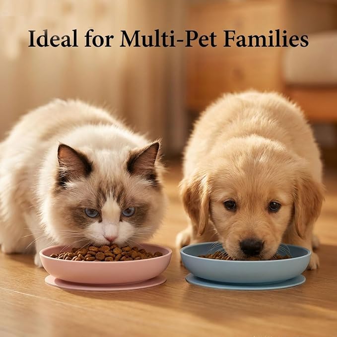 Meow&Woof Nonslip Pet Food Mat, 2 Pack Silicone Cat Food Bowl - Image 8