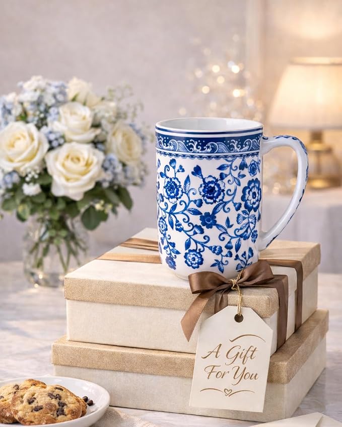 AmorArc Porcelain Tea Mug with Infuser and Lids, 18 Oz Coffee Cup Strainer with - Image 8
