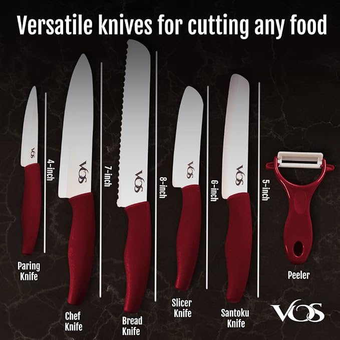 Vos Ceramic Knife with Peeler, Knives Set - Image 4