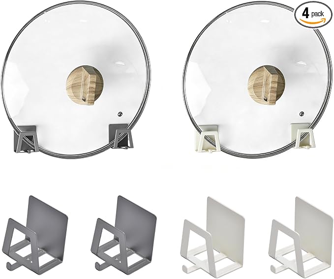 Pot Lid Holders Organizer Wall-Mounted Hook Rack Holder Organizers Inside by Unknown