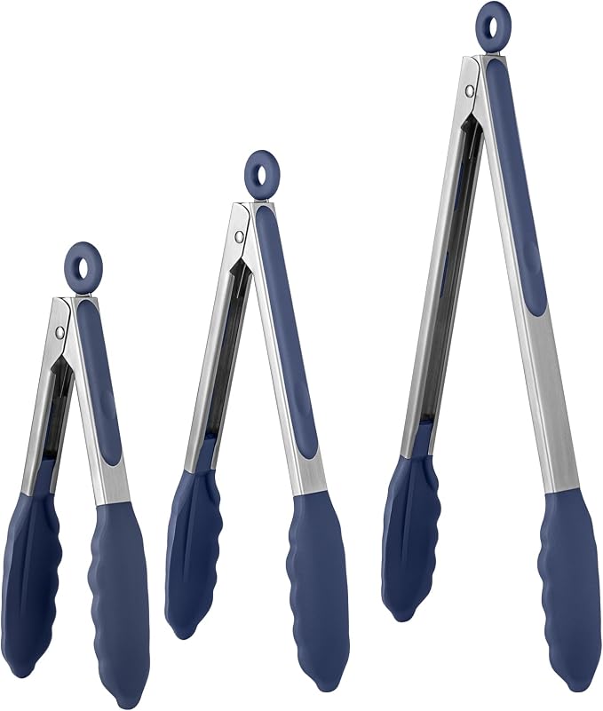 600ºF Heat Resistant Kitchen Tongs: U-Taste 7/9/12 inch Silicone Cooking Tong by U-Taste