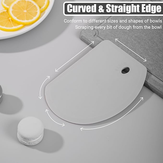 Sapid Flexible Curved Edge Silicone Bowl Scraper, Food Grade Dough Scraper - Image 4