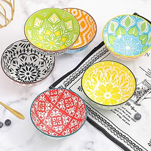 AHX Porcelain Dessert Bowls Cereal bowl - Ceramic Bowl Set of 6