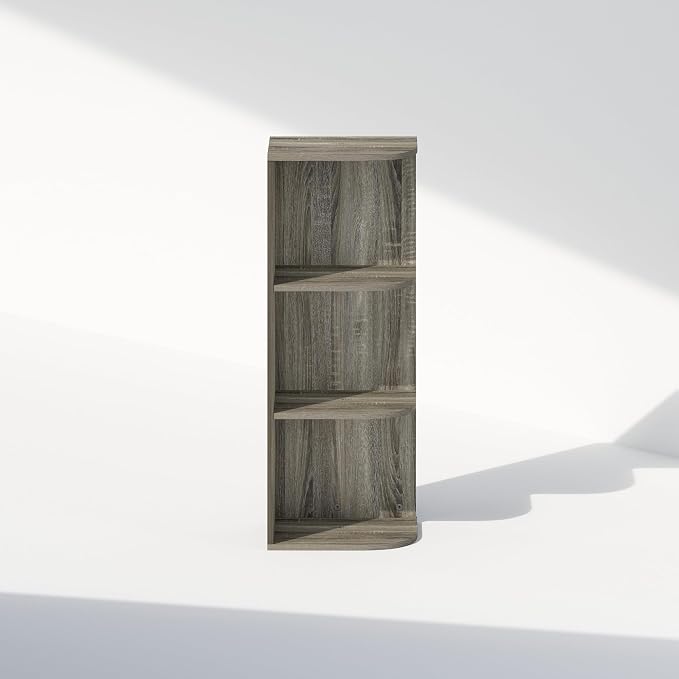 Furinno Reed Corner Shelf, 3-Tier Corner Bookshelf, Book Shelf, Corner Shelves - Image 6