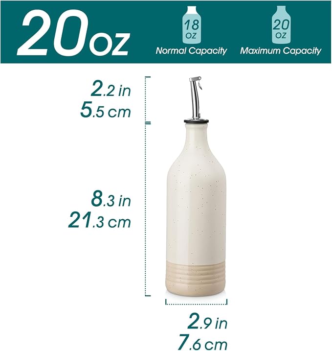 vancasso 20 Oz Ceramic Olive Oil Dispenser Bottle, Bottle Dispenser - Image 2