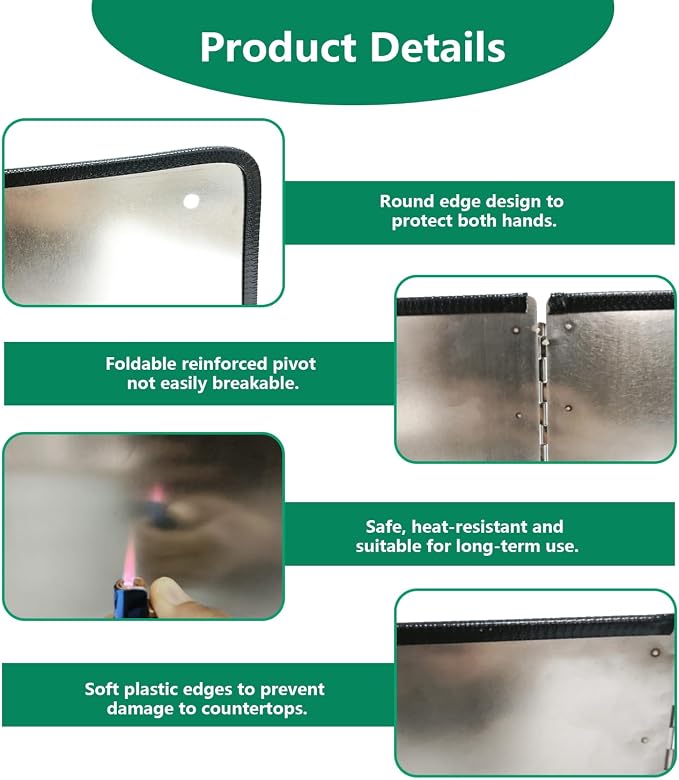 Large 3 Sided Splatter Guard for Frying Stove Top, Oil Splash Guard Cooking for - Image 2