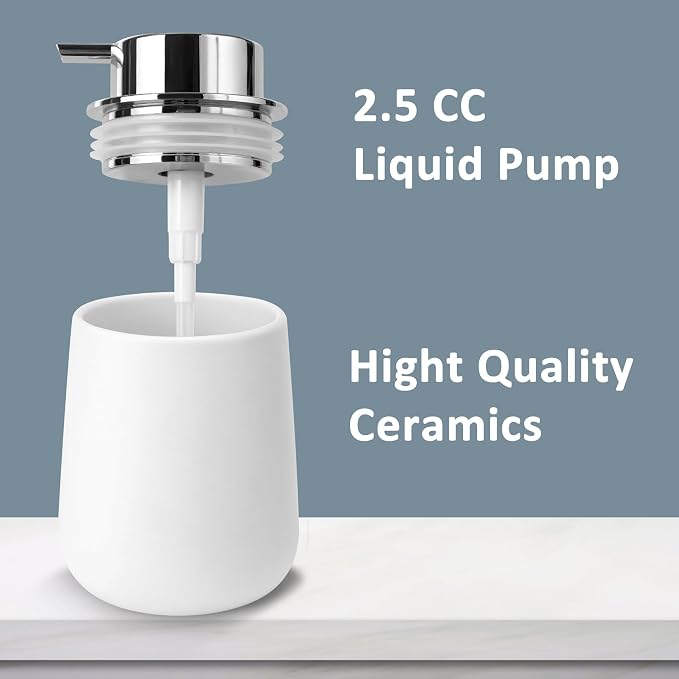Soap Dispenser Ceramic with Easy-to-Press Pump Hand Lotion Liquid Dispenser - Image 6