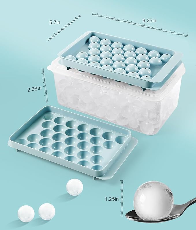 Ice Cube Tray with Lid and Bin – Round Ice Cube Trays - Image 5