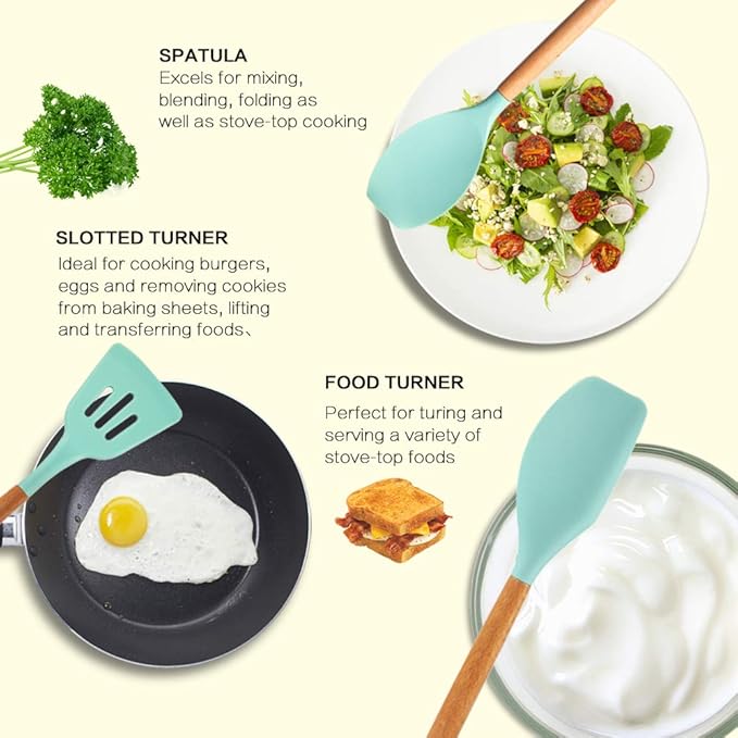 MIBOTE Silicone Cooking Kitchen Utensils Set - Image 5