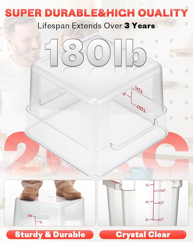 8QT NSF Food Storage Containers: 8 PCS Clear Food Storage Containers - Image 6