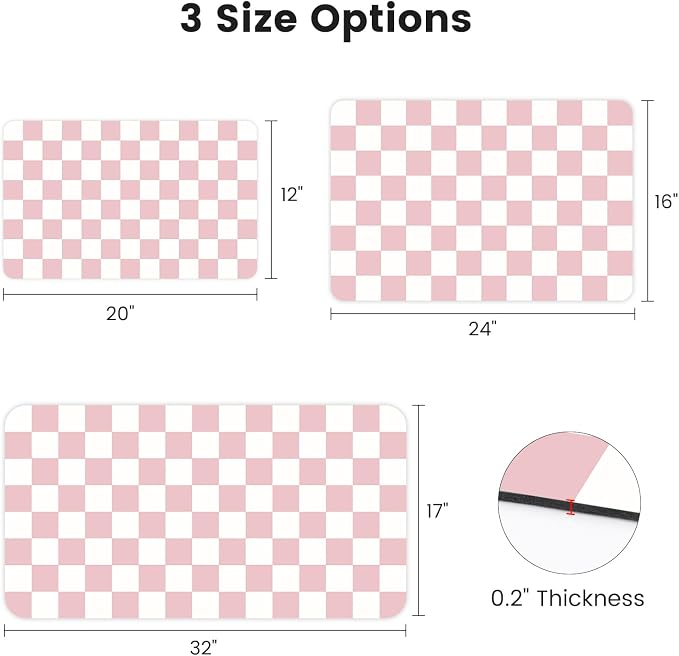 17" x 32" Checkered Dish Drying Mat - Image 2